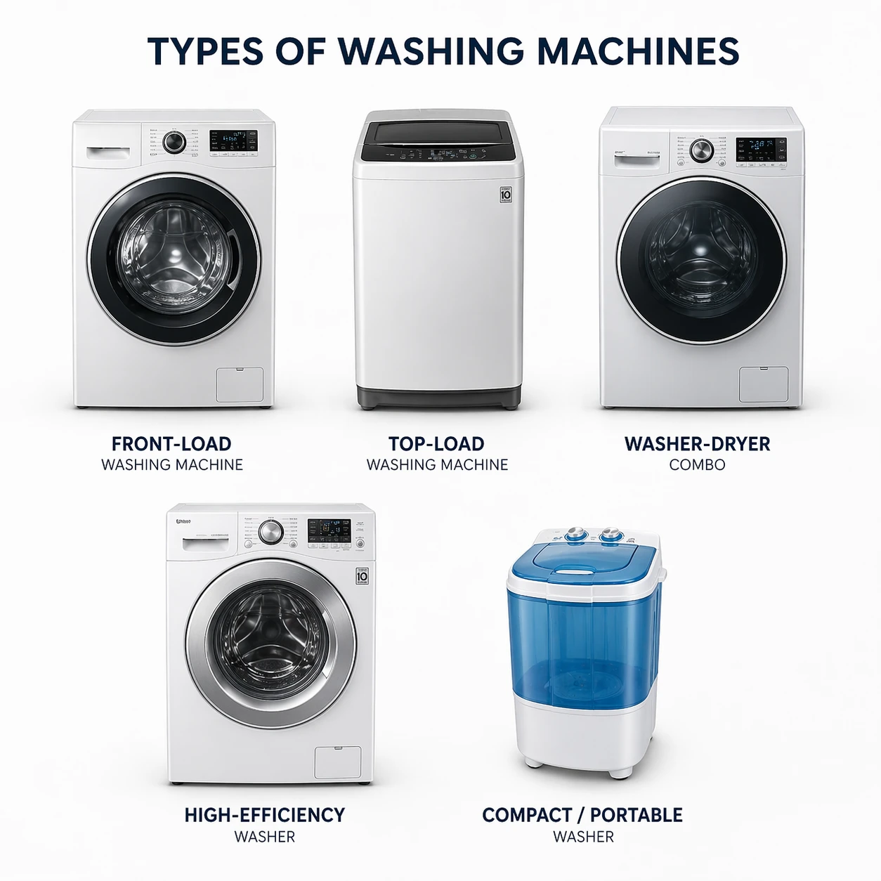 Different washing machine types supported by Washer Repair Services in Oshawa