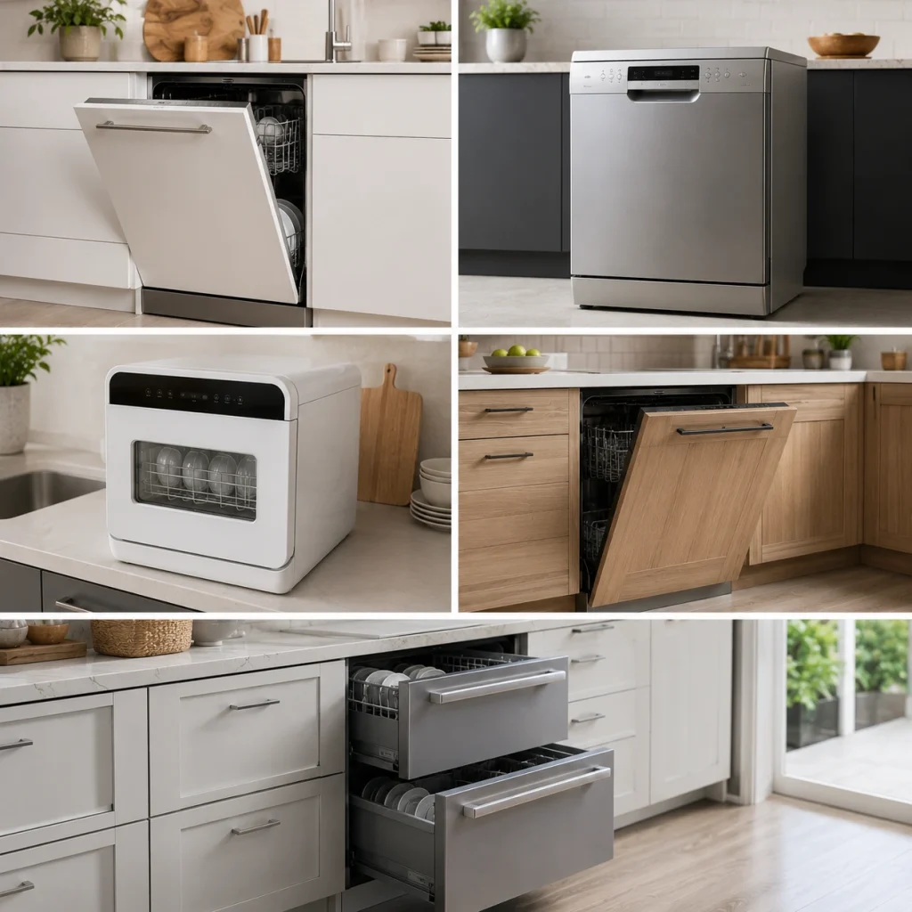 Different dishwasher types repaired by local dishwasher repair technicians in Oshawa Ontario.